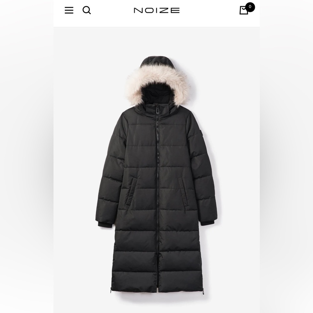 Noize Women's Black Warm Hooded Puffer Coat